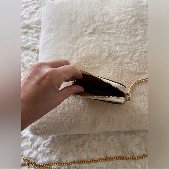 Coach Signature Beige and White Wallet with Gold Chain Bundle & SAVE - Picture 3 of 3